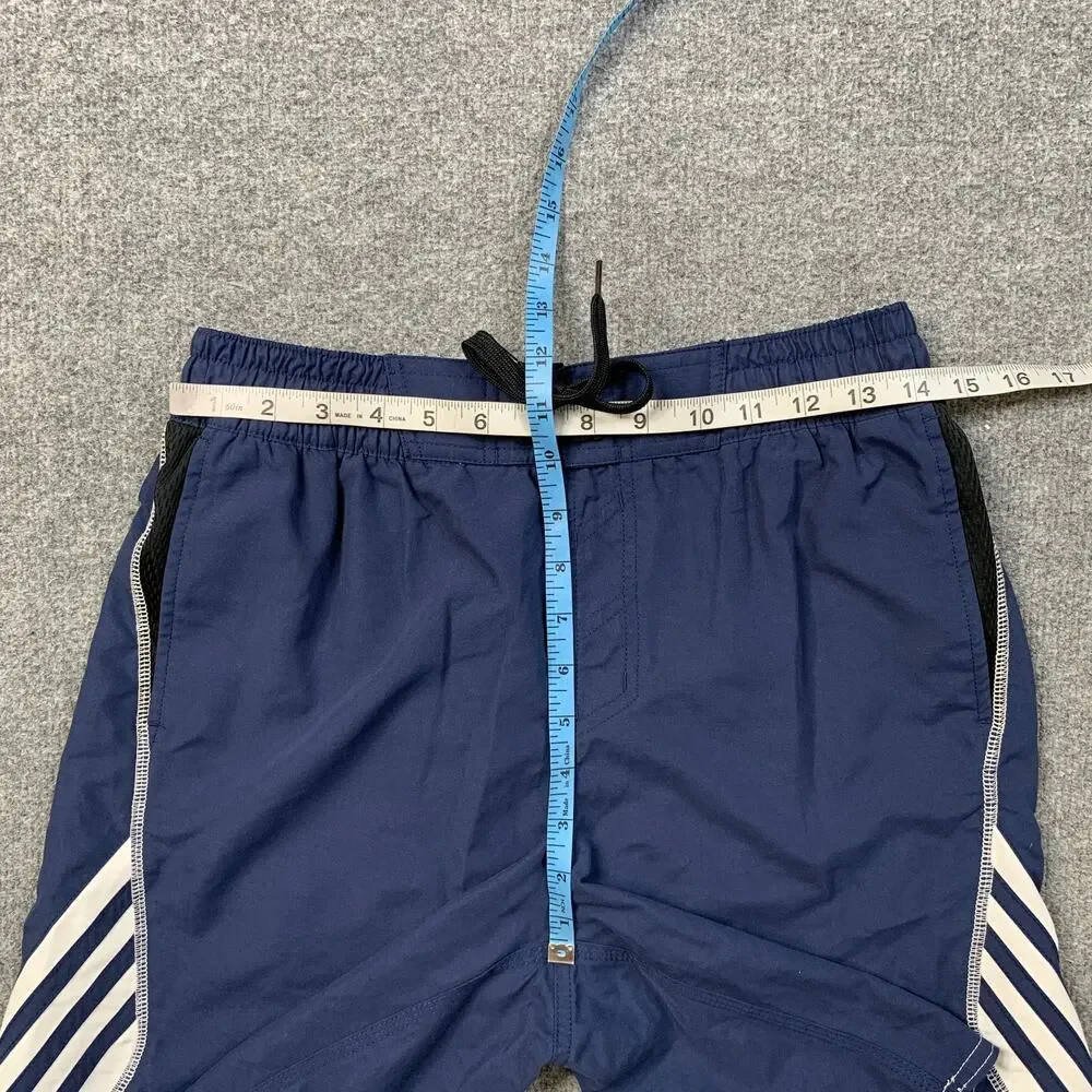 Adidas Shorts Men S Small Navy White Core Sport Volley Elastic Waist Brief Lined